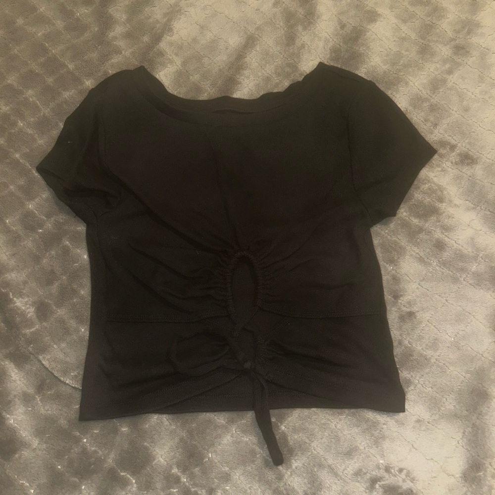 Black Ruched Women's Top